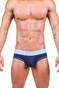 Private Structure MO-Lite Mini Brief | Navy/Placid Blue MOUX4104 | Front View | Mens Briefs | Topdrawers Underwear for Men