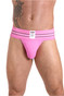 GYM Jockstrap Old School Jockstrap 3 Inch Waistband | Pink GYM004 | Front View | Mens Jockstraps | Topdrawers Underwear for Men