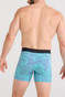 Saxx Quest Boxer Brief Fly | Surf Flowers Turquoise SXBB70F | Rear View | Mens Boxer Briefs | Topdrawers Underwear for Men
