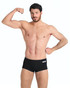 Arena Team Swim Low Waist Short Trunk Solid | Black White 004775-550 | Front View | Mens Swim Boxers | Topdrawers Swimwear for Men