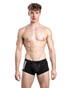 Andrew Christian Active Swim Trunk | Black 70186 | Front View | Mens Swim Boxers | Topdrawers Swimwear for Men