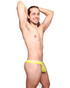 Sukrew Underground Mesh Low Rise Thong | Acid Yellow MLT-PE-145 | Side View | Mens Thongs | Topdrawers Underwear for Men