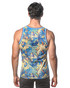 ST33LE Stretch Mesh Tank | Royal/Gold Jungle ST-11094 | Rear View | Mens Tank Tops | Topdrawers Clothing for Men