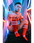 Breedwell Retro Remix Socks | Red 2502-SOCKS | Front View | Mens Long Socks | Topdrawers Apparel for Men