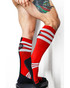 Breedwell Retro Remix Socks | Red 2502-SOCKS | Side View | Mens Long Socks | Topdrawers Apparel for Men