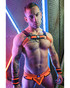 Breedwell Revolution Bulldog Body Harness | Neon Orange 2412-BULLDOGBODY | Front View | Mens Fetish Elastic Harnesses | Topdrawers Underwear for Men