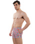 Postmarc Seersucker Swim Shorts | Forest Wine Circles PM-6018-44 | Side View | Mens Swim Shorts | Topdrawers Swimwear for Men