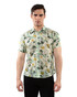 Postmarc Lightweight Cotton Silk Short Sleeve Shirt | Fern Ochre Floral PM-46040 | Front View | Mens Short Sleeve Shirts | Topdrawers Clothing for Men