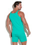 CODE 22 Essential Rib Tank Top | Teal 3302 | Rear View | Mens Tank Tops | Topdrawers Clothing for Men