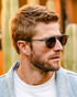 WMP Eyewear Easton Crystal Denim Blue Brown 1072-BLUBRW | Model View | Mens Sunglasses | Topdrawers Apparel for Men