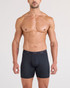 Saxx Quest Boxer Brief Fly Black SXBB65F | Front View | Mens Boxer Briefs | Topdrawers Underwear for Men