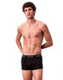 Calvin Klein 3-Pack Cotton Stretch Low Rise Trunk Black NB2614G-PUP | Front View | Mens Boxer Briefs | Topdrawers Underwear for Men