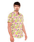ST33LE Stretch Jersey Knit Short Sleeve Shirt | Lemon Citrus Fruits ST-9332 | Side View | Mens Short Sleeve Shirts | Topdrawers Clothing for Men
