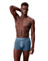 Calvin Klein 3-Pack Ultra Soft Modern Modal Trunk Oatmeal Heather Gulf Blue Liberty Blue NB4192G-3YO | Front View | Mens Boxer Briefs | Topdrawers Underwear for Men