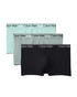 Calvin Klein 3-Pack Microfiber Stretch Low Rise Trunk Black Light Cast Feel The Mint NB4409G-3ZN | Front View | Mens Boxer Briefs | Topdrawers Underwear for Men