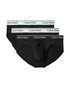Calvin Klein 3-Pack Microfiber Stretch Hip Brief Black w  Black Light Cast Feel The Mint NB4408G-3ZP | Front View | Mens Briefs | Topdrawers Underwear for Men