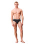Calvin Klein 3-Pack Microfiber Stretch Hip Brief Black w  Black Light Cast Feel The Mint NB4408G-3ZP | Front View | Mens Briefs | Topdrawers Underwear for Men