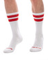 Barcode Berlin Gym Socks White Red 91366 | Front View | Mens Crew Socks | Topdrawers Apparel for Men