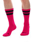 Barcode Berlin Gym Socks Pink Black 91366 | Front View | Mens Crew Socks | Topdrawers Apparel for Men