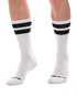 Barcode Berlin Gym Socks White Black 91366 | Front View | Mens Crew Socks | Topdrawers Apparel for Men
