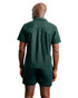 Champlain Linen Cuban Shirt Green CHP-003-SS26010-11 | Rear View | Mens Short Sleeve Shirts | Topdrawers Clothing for Men