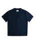 Champlain Linen Cuban Shirt Navy CHP-003-SS26004-01 | Front View | Mens Short Sleeve Shirts | Topdrawers Clothing for Men
