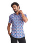 Postmarc S S Performance Stretch Shirt Purple Wisteria Swirls PM-76110 | Side View | Mens Short Sleeve Shirts | Topdrawers Clothing for Men