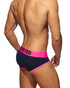 Addicted Black Cotton Brief w/ Neon Contrasts | Neon Pink AD2150 | Rear View | Mens Briefs | Topdrawers Underwear for Men