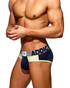 Addicted Baby Yellow Panels Brief | Navy AD2343 | Side View | Mens Briefs | Topdrawers Underwear for Men