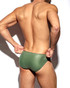 ES Collection Shiny Recycled Rib Bikini | Khaki UN554 | Rear View | Mens Briefs | Topdrawers Underwear for Men