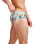 ST33LE Swim Brief Teal Multi Drips ST-8015-33 | Side View | Mens Swim Briefs | Topdrawers Swimwear for Men