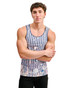 ST33LE Stretch Mesh Tank Slate Blush Stripes ST-11149 | Front View | Mens Tank Tops | Topdrawers Clothing for Men
