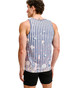 ST33LE Stretch Mesh Tank Slate Blush Stripes ST-11149 | Rear View | Mens Tank Tops | Topdrawers Clothing for Men