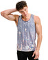 ST33LE Stretch Mesh Tank Slate Blush Stripes ST-11149 | Front View | Mens Tank Tops | Topdrawers Clothing for Men