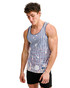 ST33LE Stretch Mesh Tank Slate Blush Stripes ST-11149 | Side View | Mens Tank Tops | Topdrawers Clothing for Men