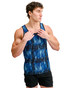 ST33LE Stretch Mesh Performance Tank Blue Navy Abstract ST-296 | Side View | Mens Tank Tops | Topdrawers Clothing for Men