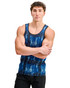 ST33LE Stretch Mesh Performance Tank Blue Navy Abstract ST-296 | Front View | Mens Tank Tops | Topdrawers Clothing for Men