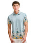 ST33LE Stretch Jersey Knit Short Sleeve Shirt Teal Ocean Floral ST-9352 | Front View | Mens Short Sleeve Shirts | Topdrawers Clothing for Men