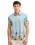 ST33LE Stretch Jersey Knit Short Sleeve Shirt Teal Ocean Floral ST-9352 | Front View | Mens Short Sleeve Shirts | Topdrawers Clothing for Men