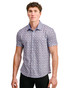 ST33LE Stretch Open Knit Short Sleeve Shirt Blueberry Petal Diamonds ST-48079 | Front View | Mens Short Sleeve Shirts | Topdrawers Clothing for Men