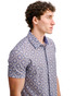 ST33LE Stretch Open Knit Short Sleeve Shirt Blueberry Petal Diamonds ST-48079 | Side View | Mens Short Sleeve Shirts | Topdrawers Clothing for Men