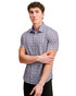 ST33LE Stretch Open Knit Short Sleeve Shirt Blueberry Petal Diamonds ST-48079 | Side View | Mens Short Sleeve Shirts | Topdrawers Clothing for Men