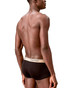 Calvin Klein 3-Pack Microfiber Stretch Low Rise Trunk Black Bodies  Gulf Blue Light Cast Peach Bliss NB4409G-3ZZ | Rear View | Mens Boxer Briefs | Topdrawers Underwear for Men