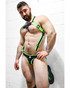 Breedwell After Dark Body Harness Neon Green 2601-BDHARNESS | Front View | Mens Fetish Elastic Harnesses | Topdrawers Underwear for Men