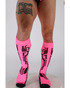 Breedwell Cyber Socks Neon Pink 2604-SOCK | Front View | Mens Long Socks | Topdrawers Apparel for Men