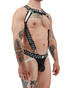 Breedwell Gagged Body Harness White 2604-BDHARNESS | Side View | Mens Fetish Elastic Harnesses | Topdrawers Underwear for Men