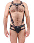 Breedwell Icon Pride Body Harness 2605-BDHARNESS | Front View | Mens Fetish Elastic Harnesses | Topdrawers Underwear for Men