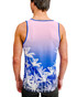 ST33LE Stretch Mesh Tank Purple Pink Palms ST-11145 | Rear View | Mens Tank Tops | Topdrawers Clothing for Men