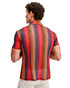 ST33LE Vertical Arrow Stripe Short Sleeve Shirt Navy Red ST-24072 | Rear View | Mens Short Sleeve Shirts | Topdrawers Clothing for Men