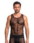 Spicy & Shiny Mesh Tank Black ZJ01 | Front View | Mens Tank Tops | Topdrawers Clothing for Men